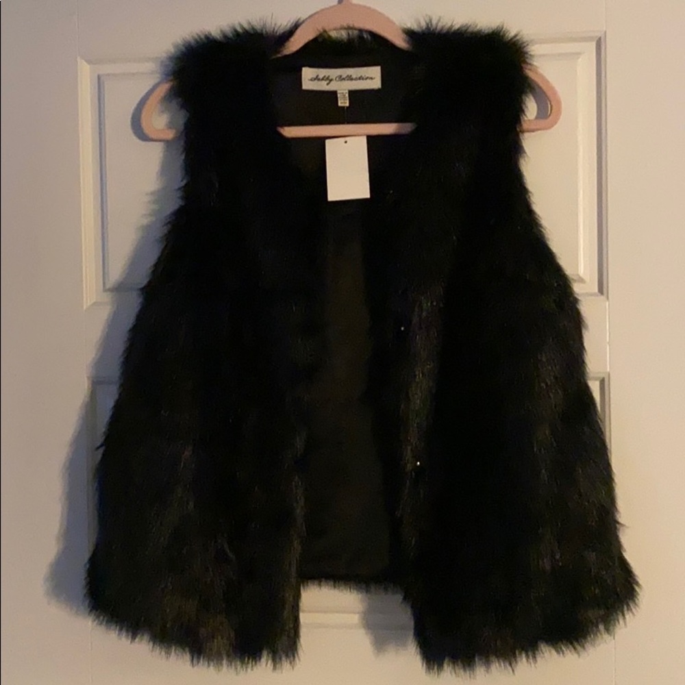 Sebby Collection Faux Fur Vest
